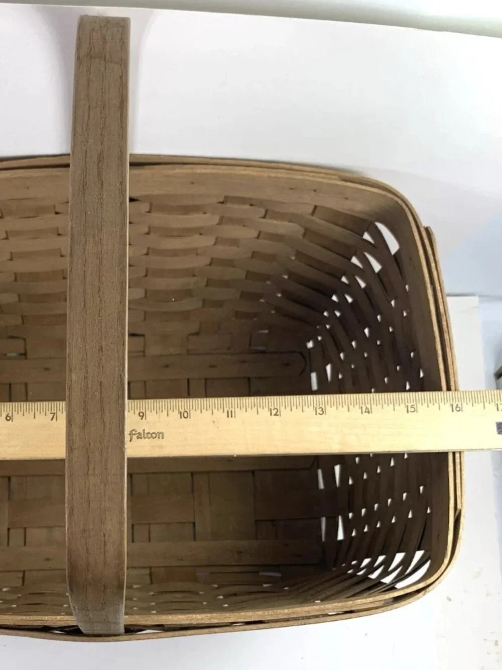 Vintage 1985 Longaberger Single Handle Brown Basket 16” Tall x 16” L x 11.5” W